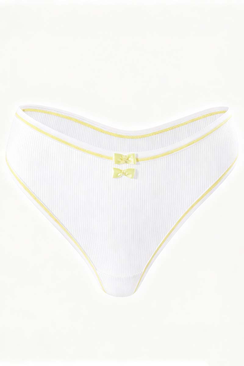 Bow Accent Ribbed  Panties
