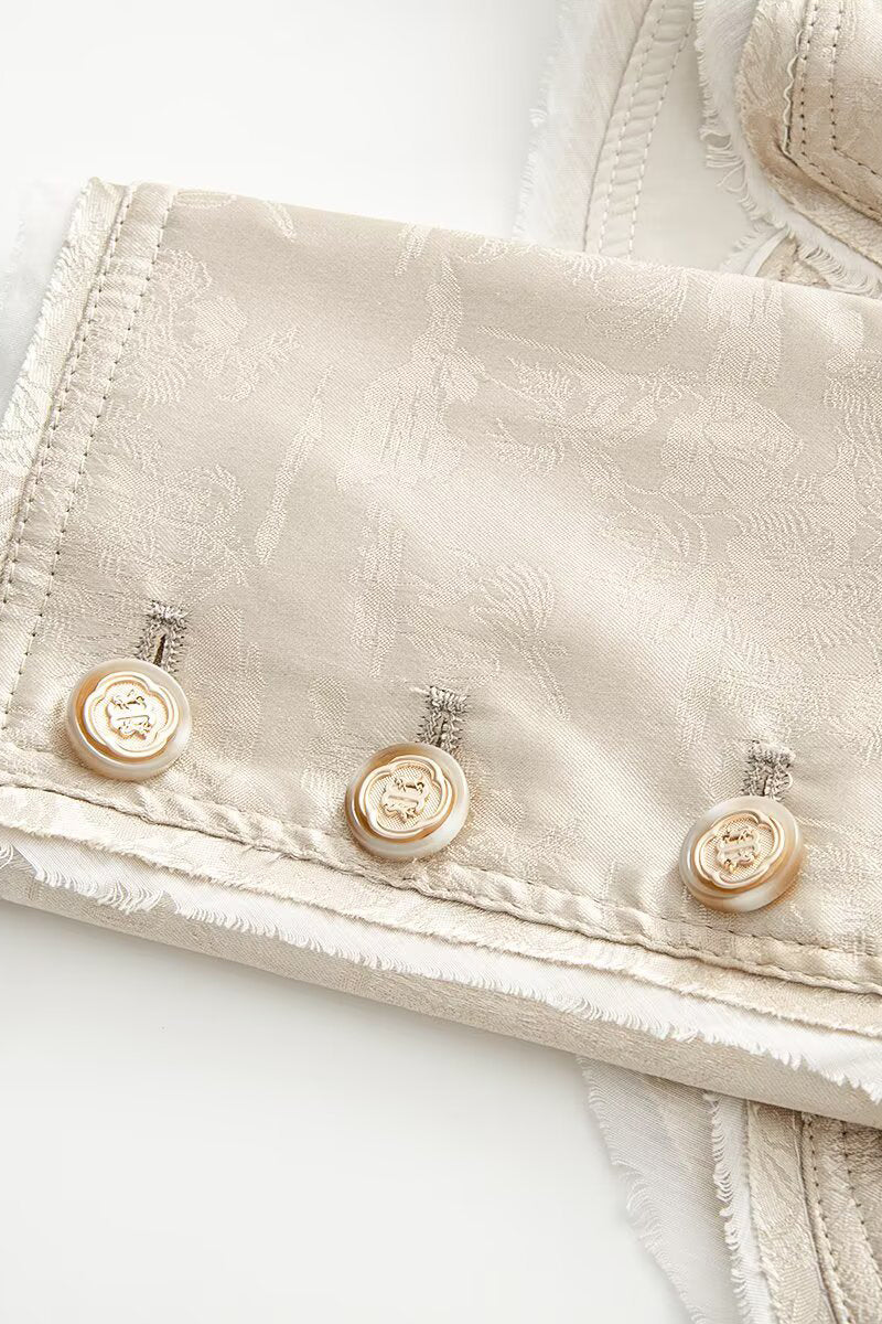 Button Detail Military Style Blazer