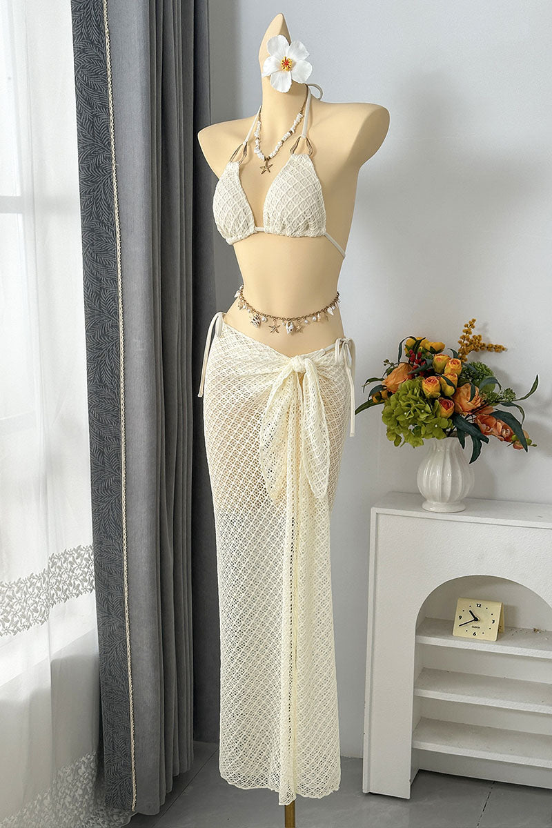 Bikini with Cutout Cover Skirt