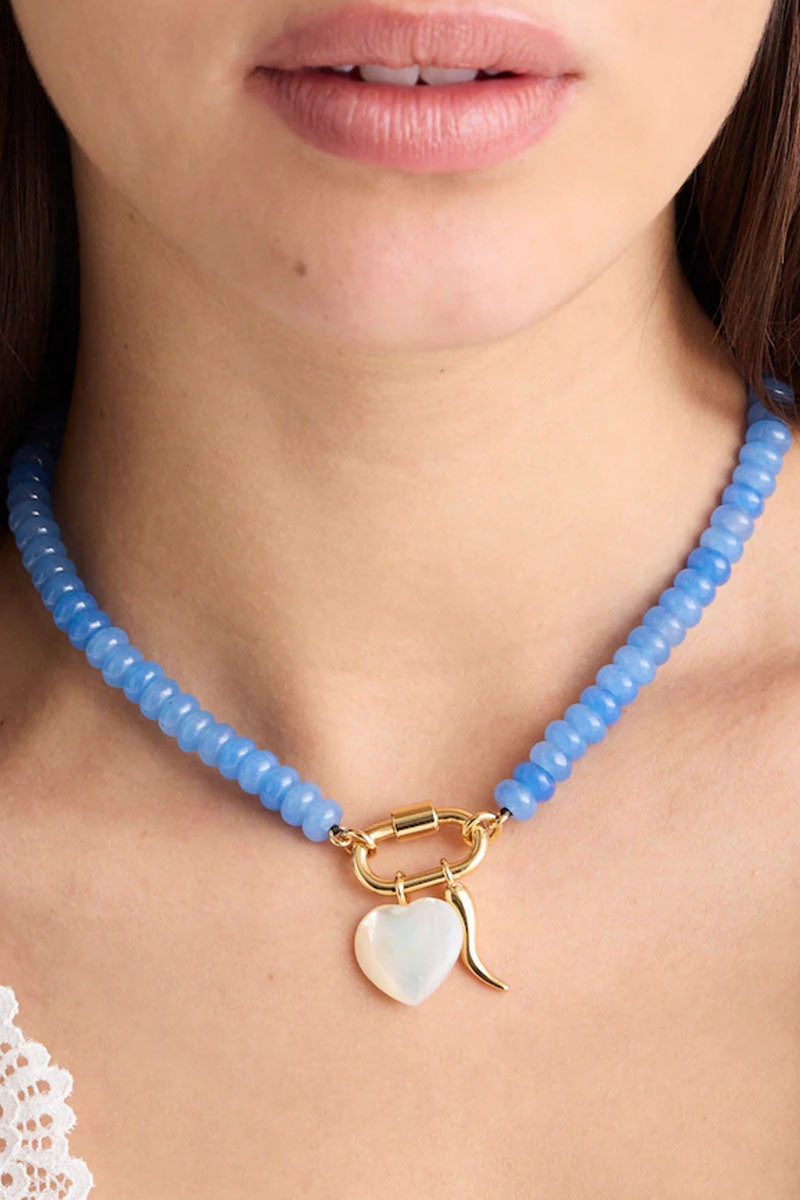 Beaded Charm Drop Necklace