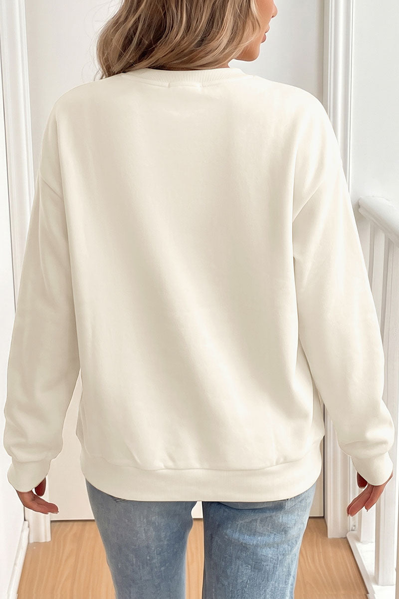 Bow Graphic Crew Neck Sweatshirt