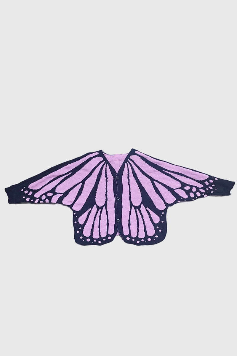 Butterfly Wing Knit Open Front Cape