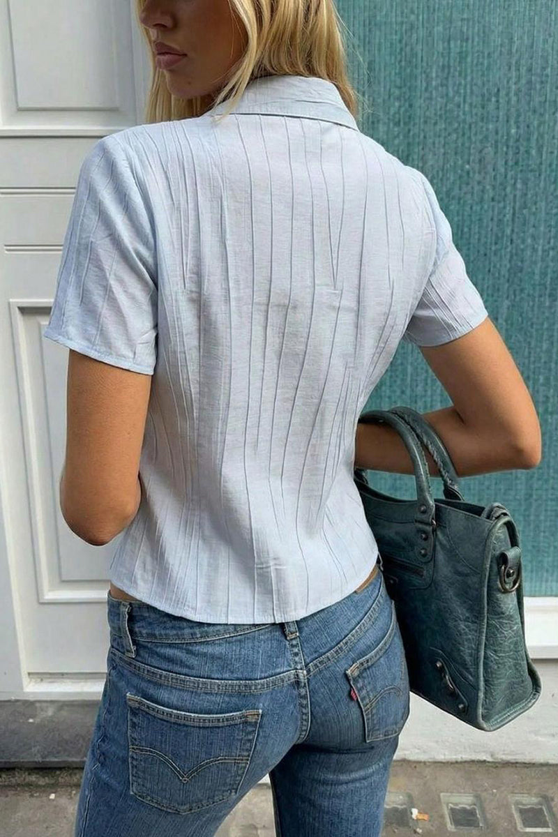 Bow Detail Button Blouse