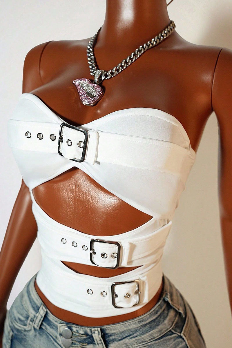 Buckle Cutout Tank Top