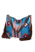 Boho Fringe Patterned Shoulder Bag