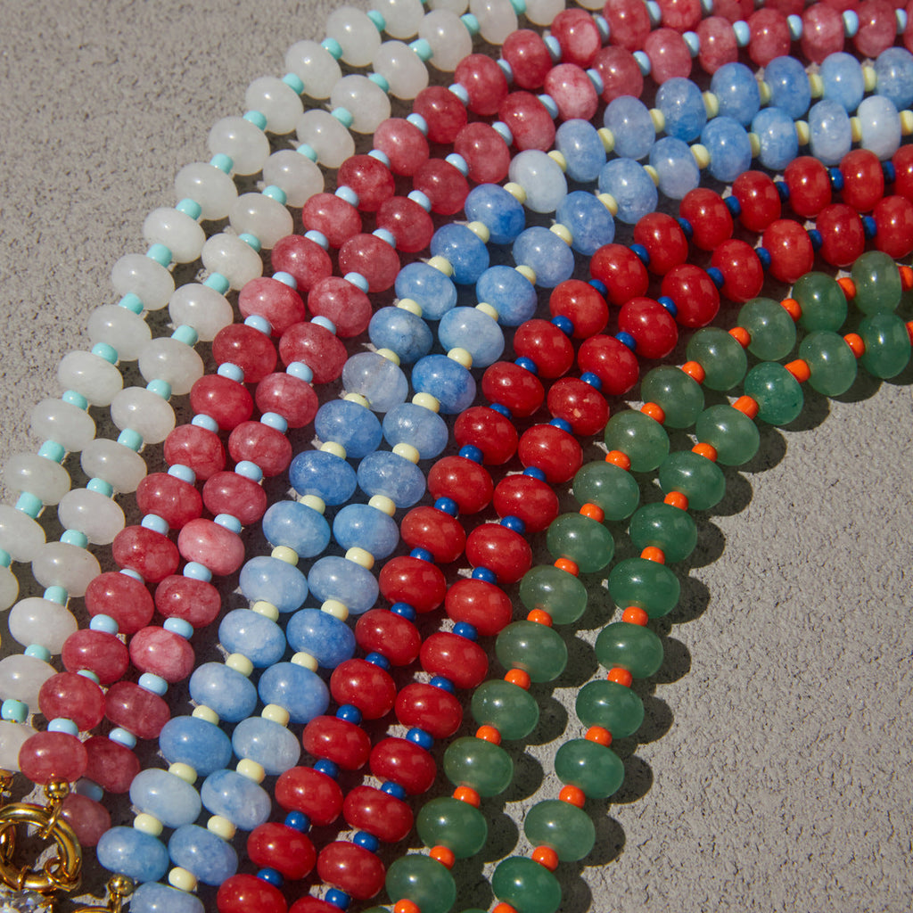 Beaded Gemstone Pendant Necklace