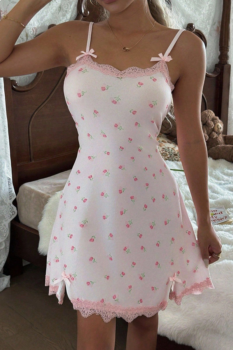 Bow Lace Pajama Dress