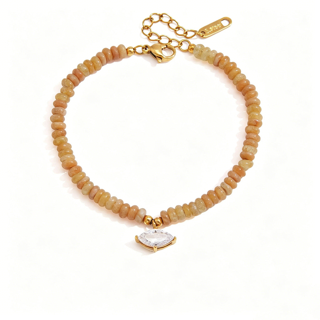Beaded Charms Gemstone Bracelet