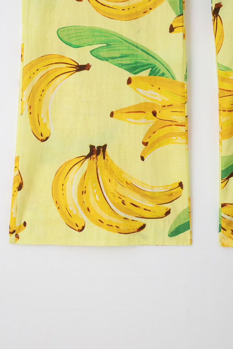 Banana Print Casual Pants