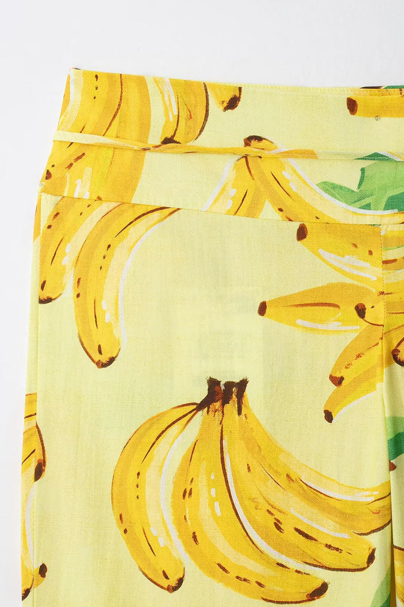 Banana Print Casual Pants