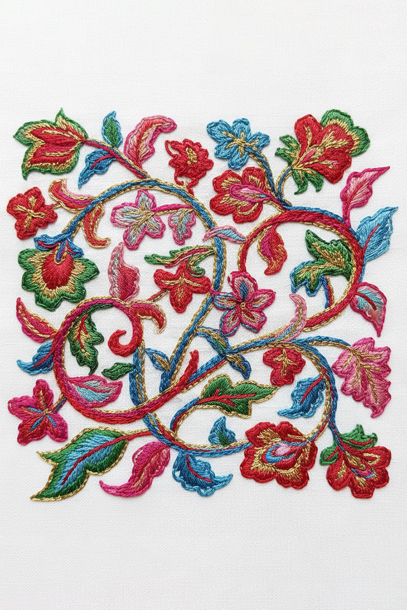 Botanical Vines Embroidery T-Shirt