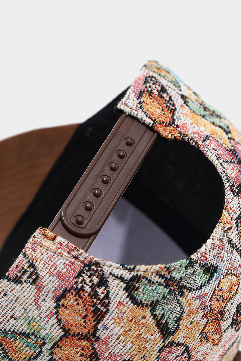 Butterfly Print Suede Brim Baseball Cap