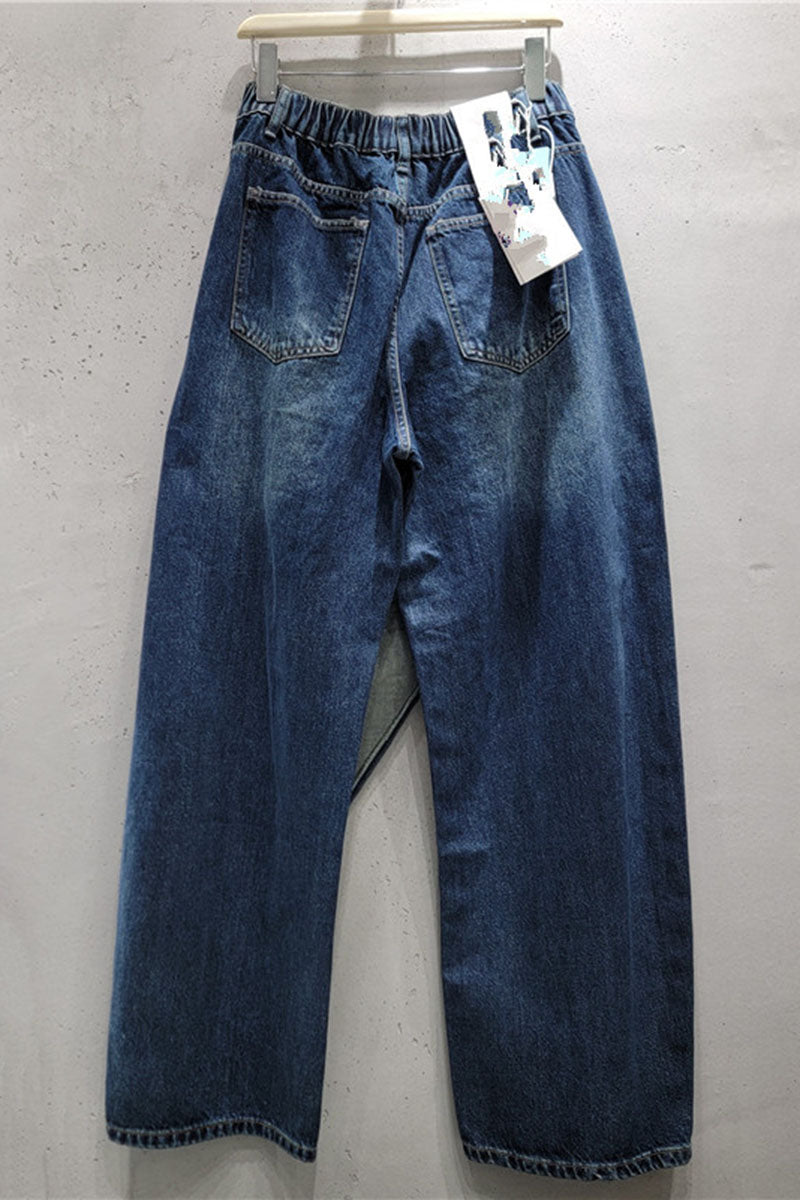 Asymmetric Overlap Wide Leg Baggy Jeans