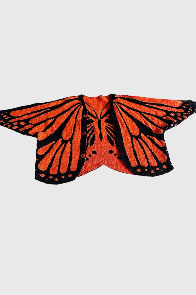 Butterfly Wing Knit Open Front Cape