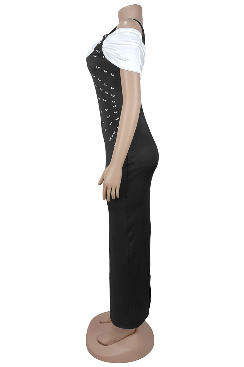 Asymmetric Off-Shoulder Butterfly Maxi Dress