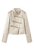Button Detail Military Style Blazer