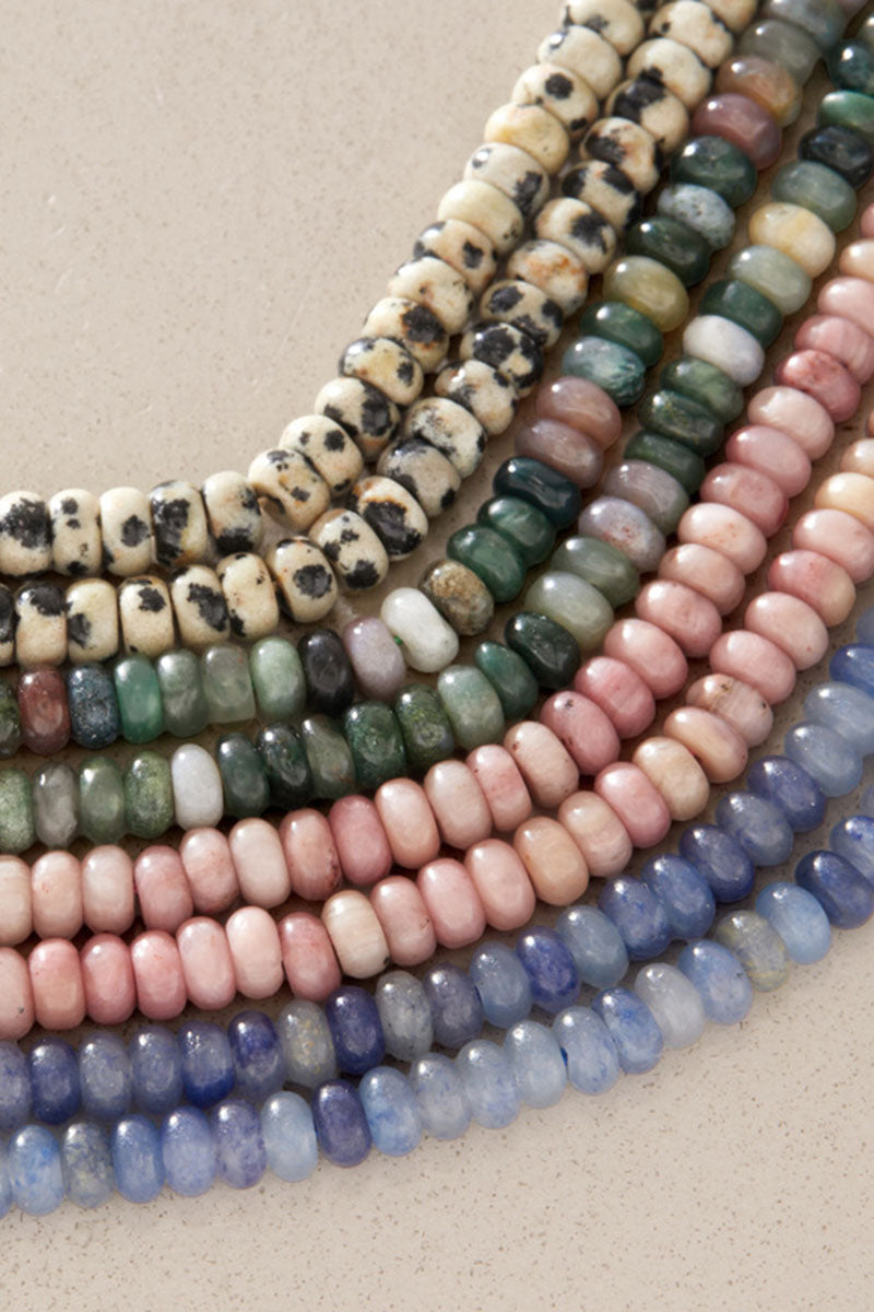 Beaded Chain Geometric Pendant Necklace