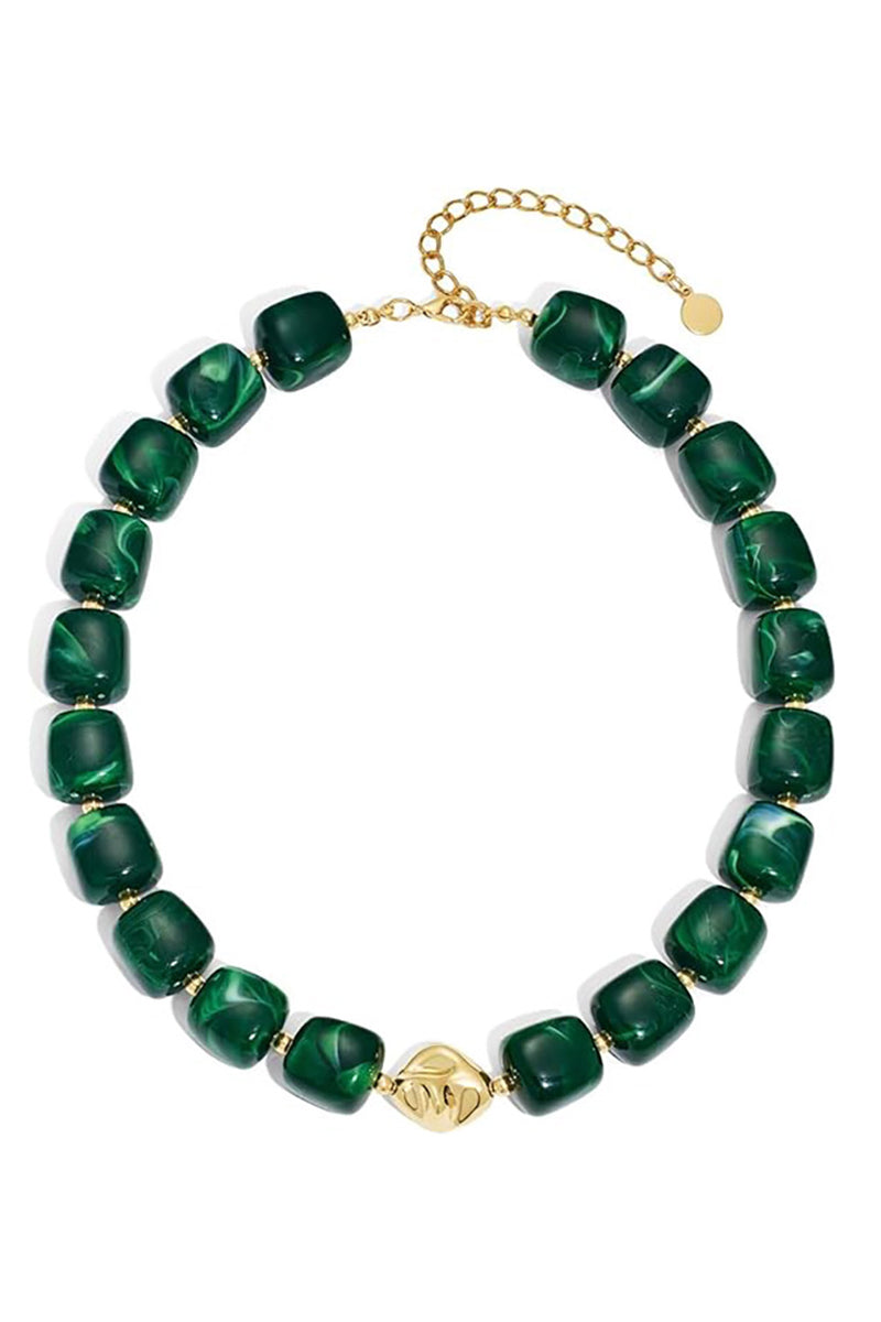 Bold Chunky Beaded Statement Necklace