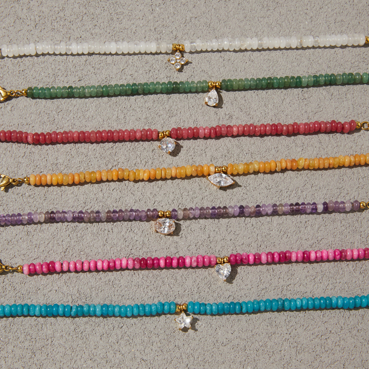 Beaded Charms Gemstone Bracelet