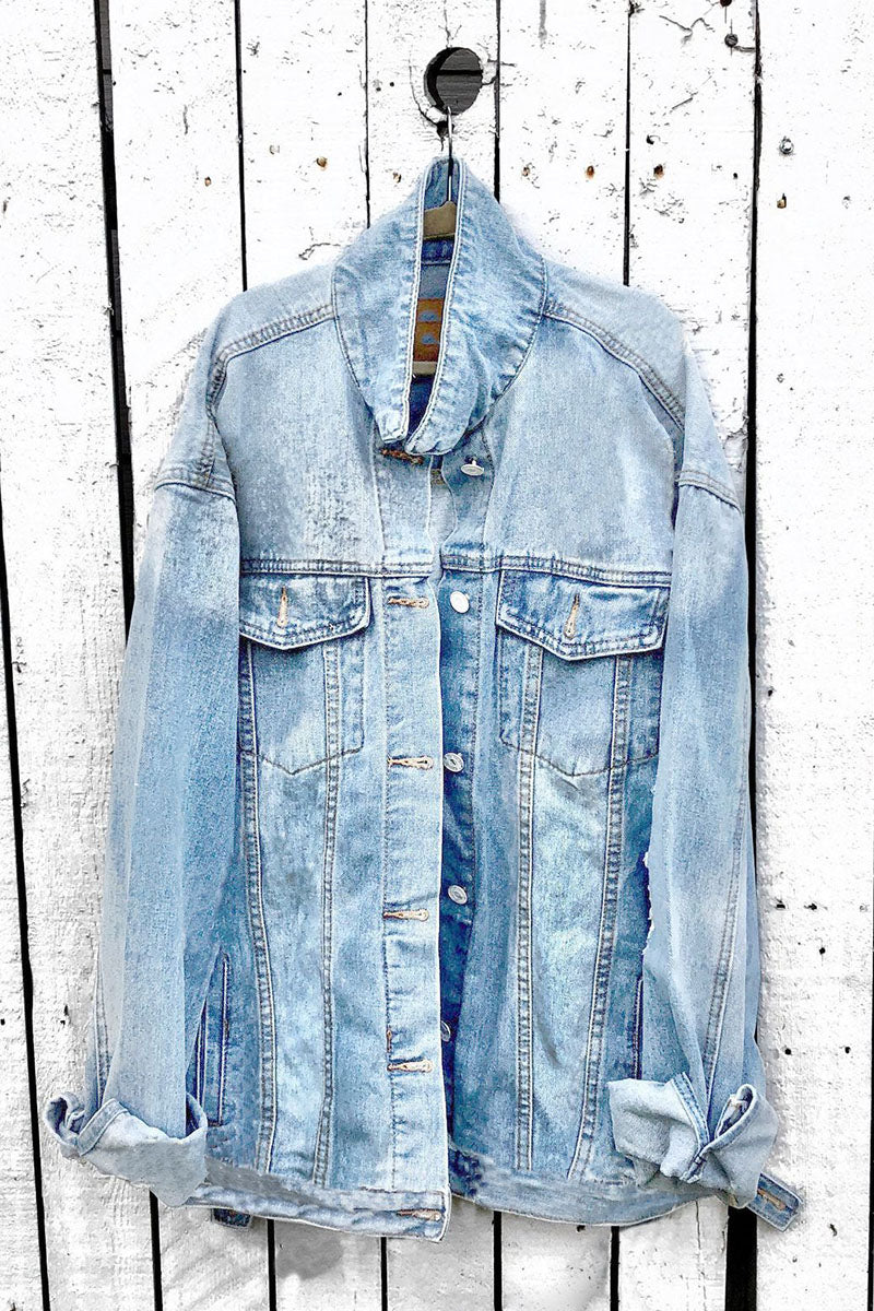 Angel Wing Halo Graphic Denim Jacket
