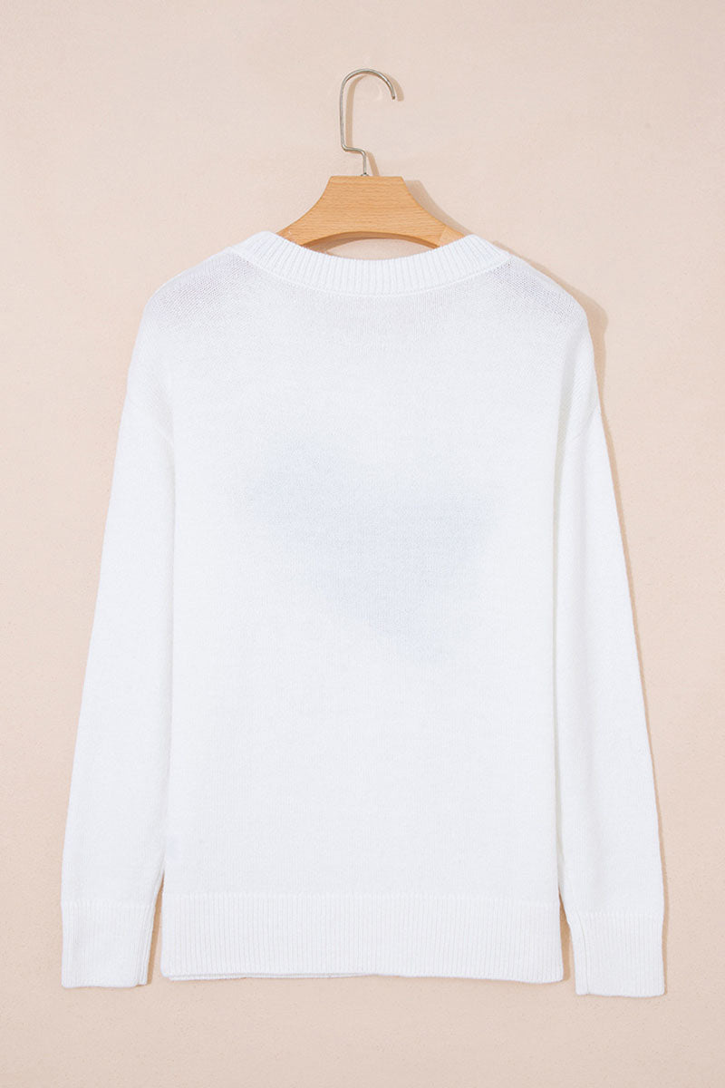 Bird Intarsia Crew Neck Knit Sweater
