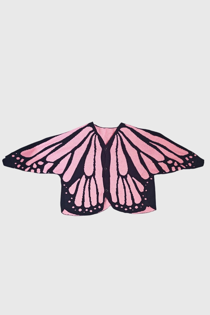 Butterfly Wing Knit Open Front Cape
