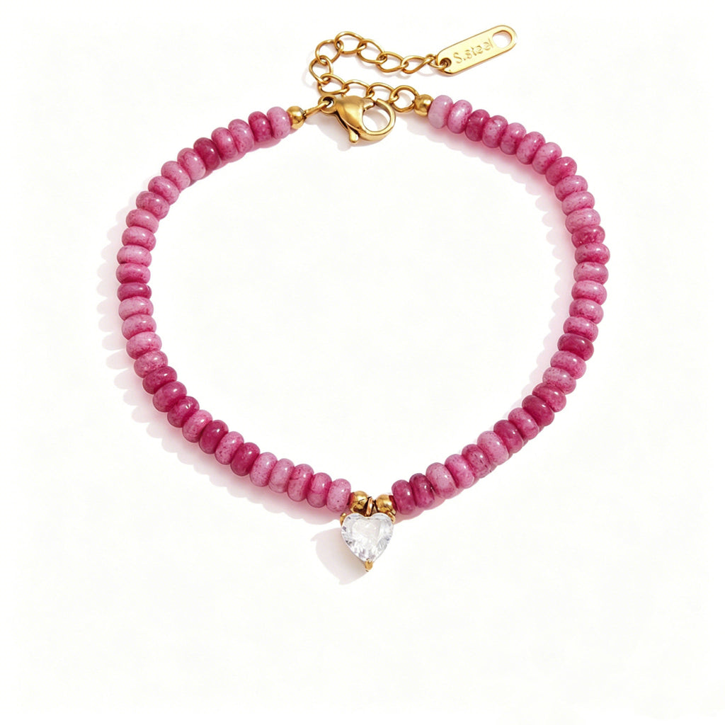 Beaded Charms Gemstone Bracelet