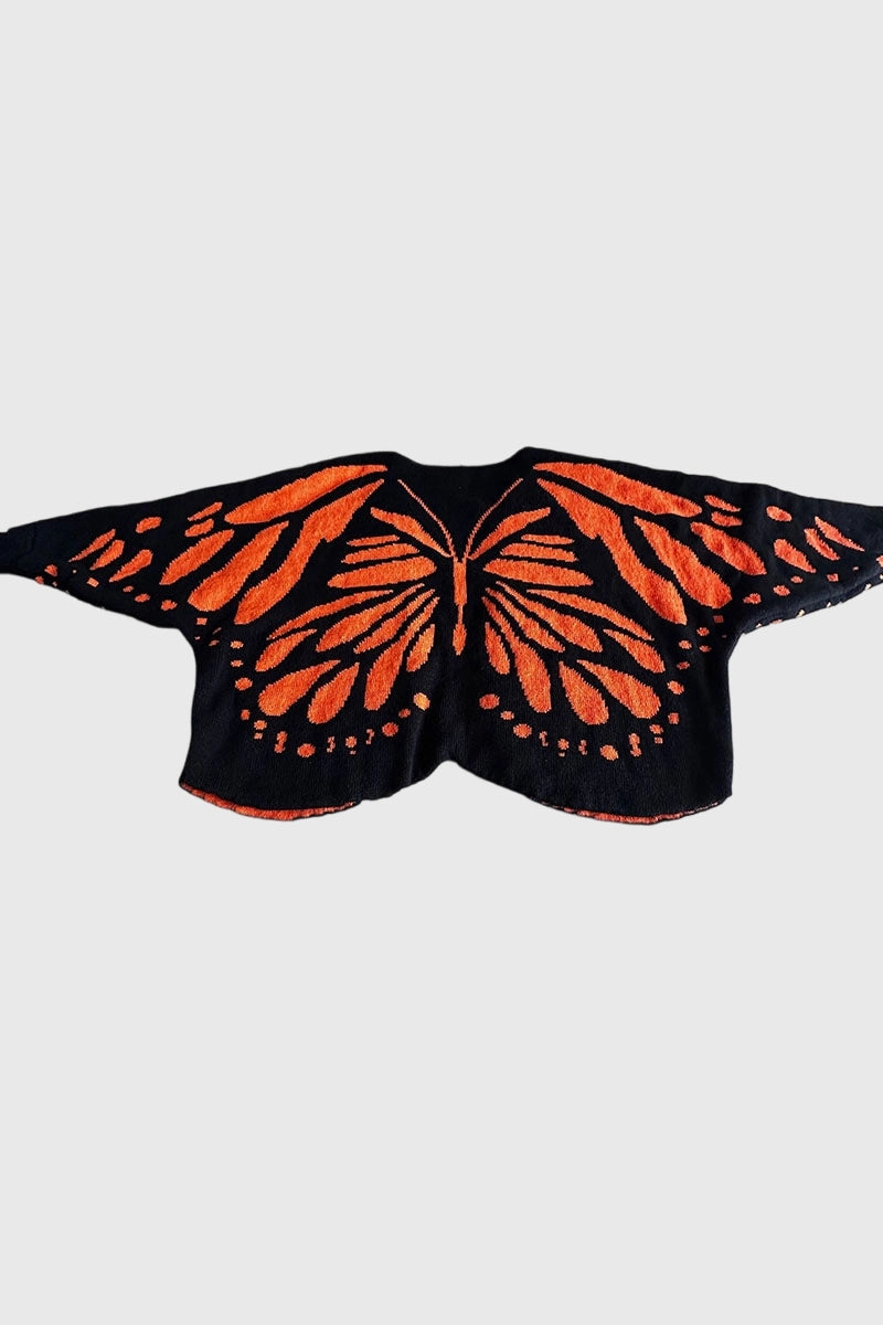 Butterfly Wing Knit Open Front Cape