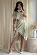Asymmetric Lace Detail Cutout Dress