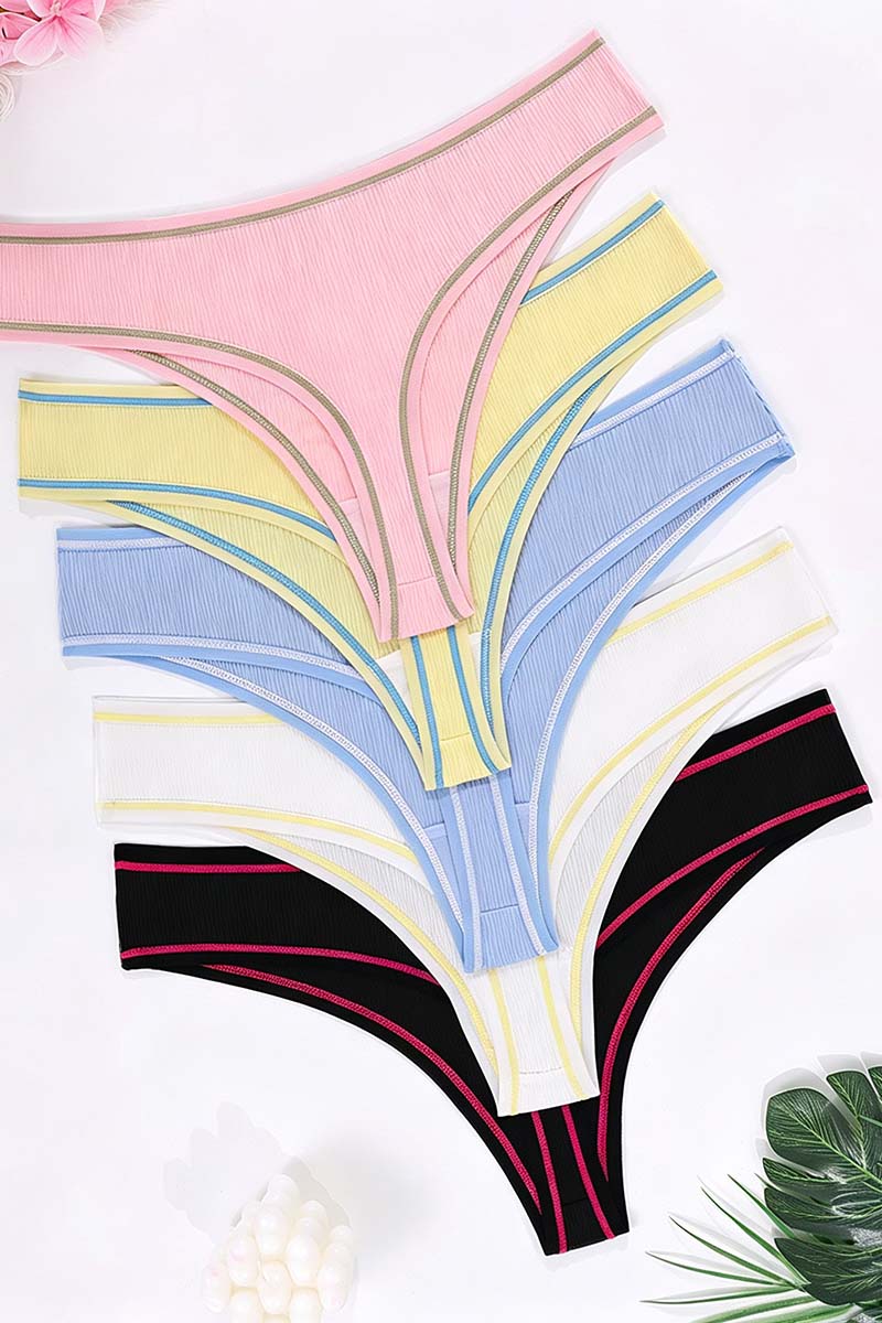 Bow Accent Ribbed  Panties
