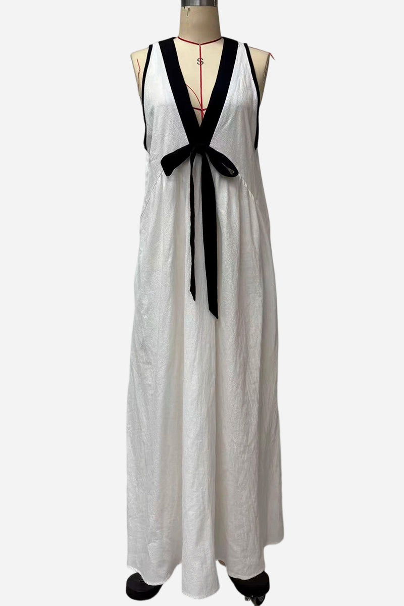 Bow-Tie Sleeveless Casual Dress