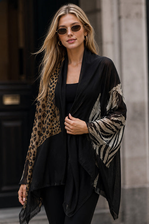 Animal Print Sheer Cape