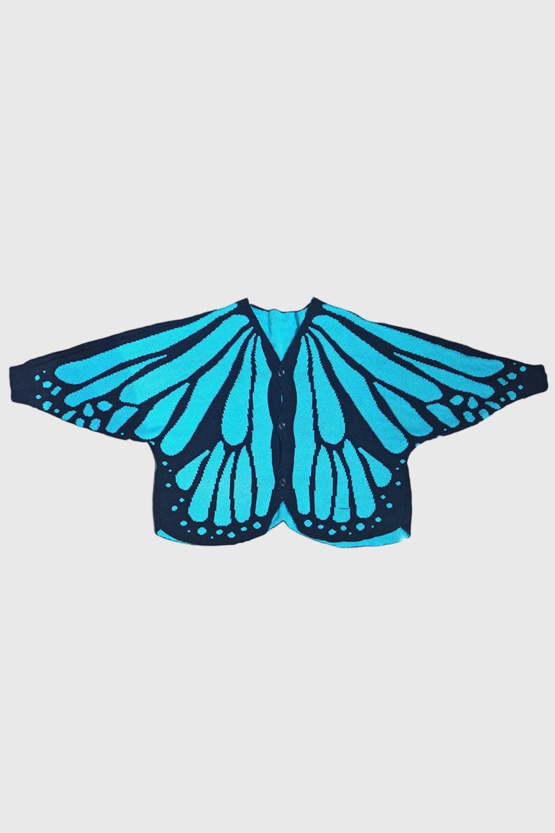 Butterfly Wing Knit Open Front Cape