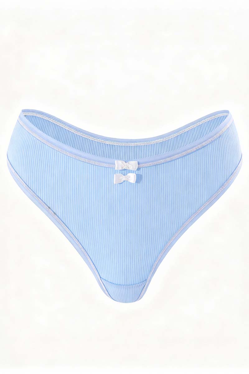 Bow Accent Ribbed  Panties