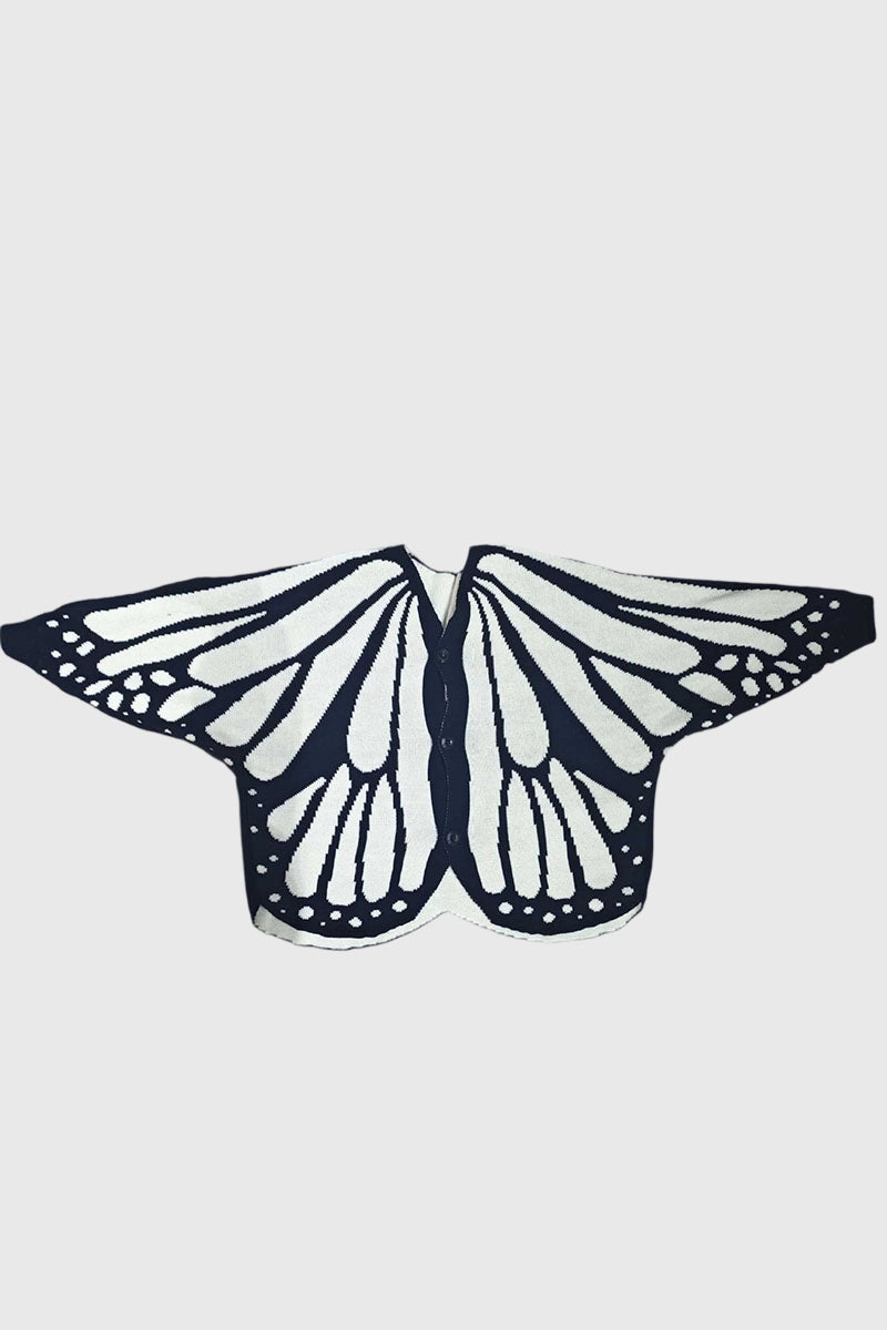 Butterfly Wing Knit Open Front Cape
