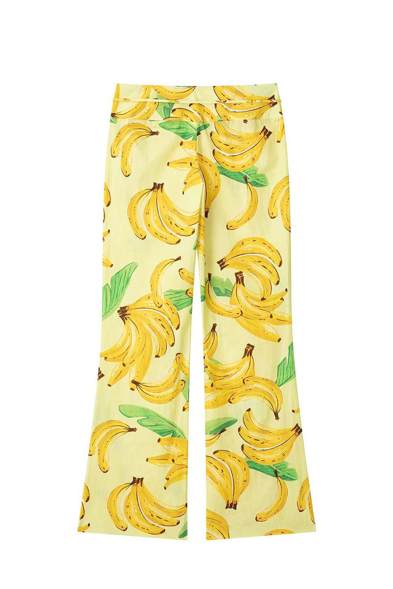 Banana Print Casual Pants