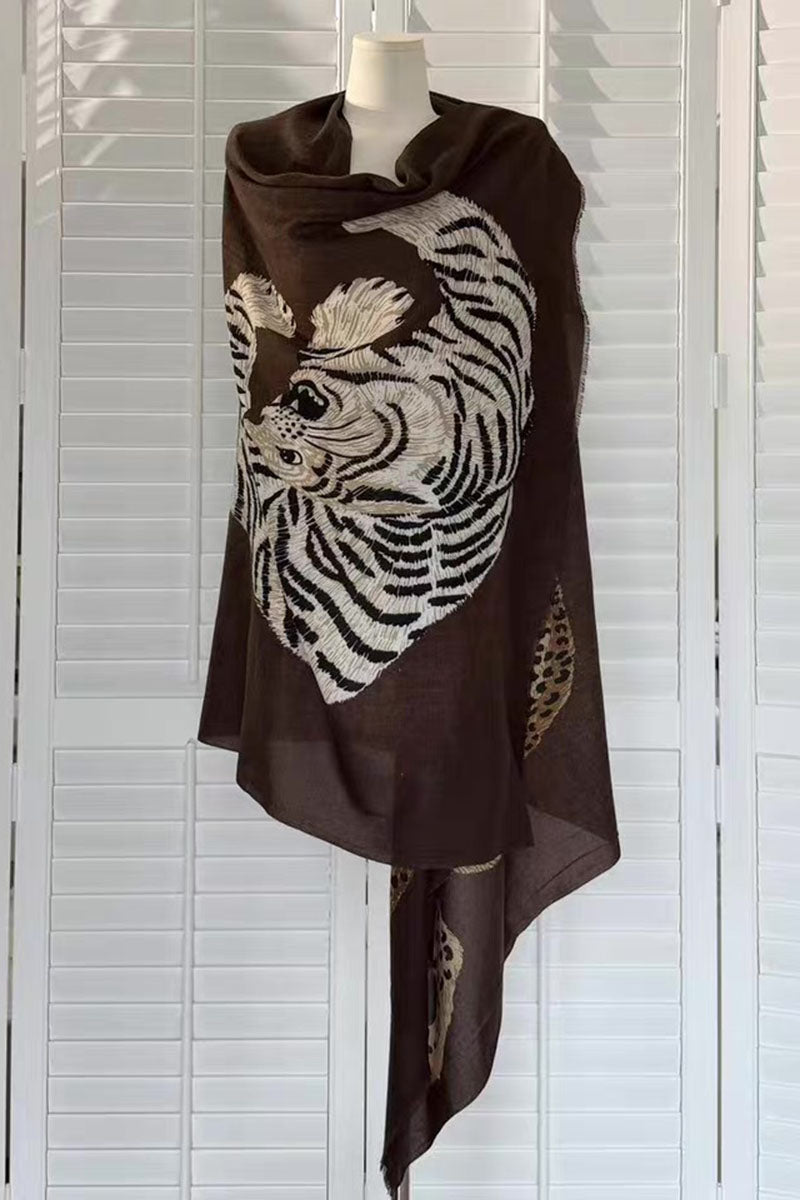 Animal Print Sheer Cape