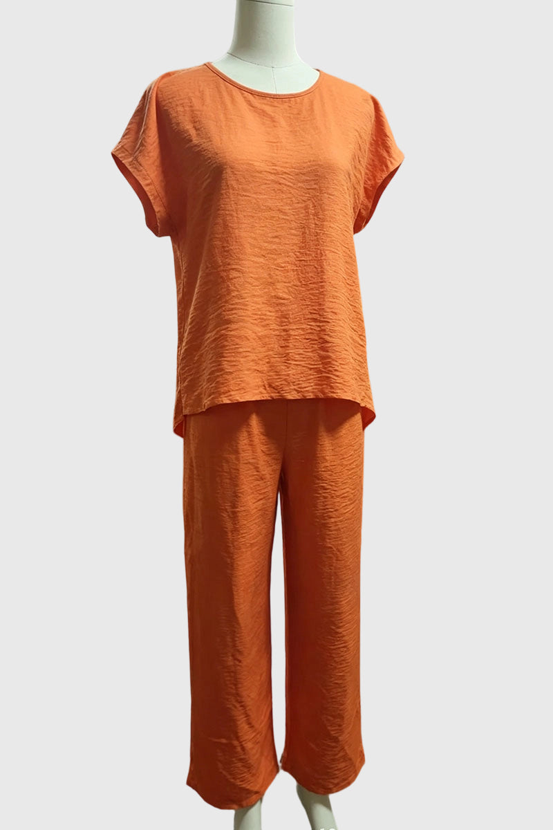 Asymmetric Button Detail Pants Set