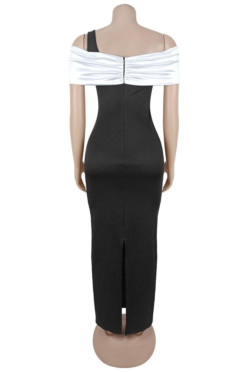 Asymmetric Off-Shoulder Butterfly Maxi Dress