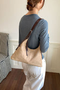 Adjustable Strap Suede Hobo Bag