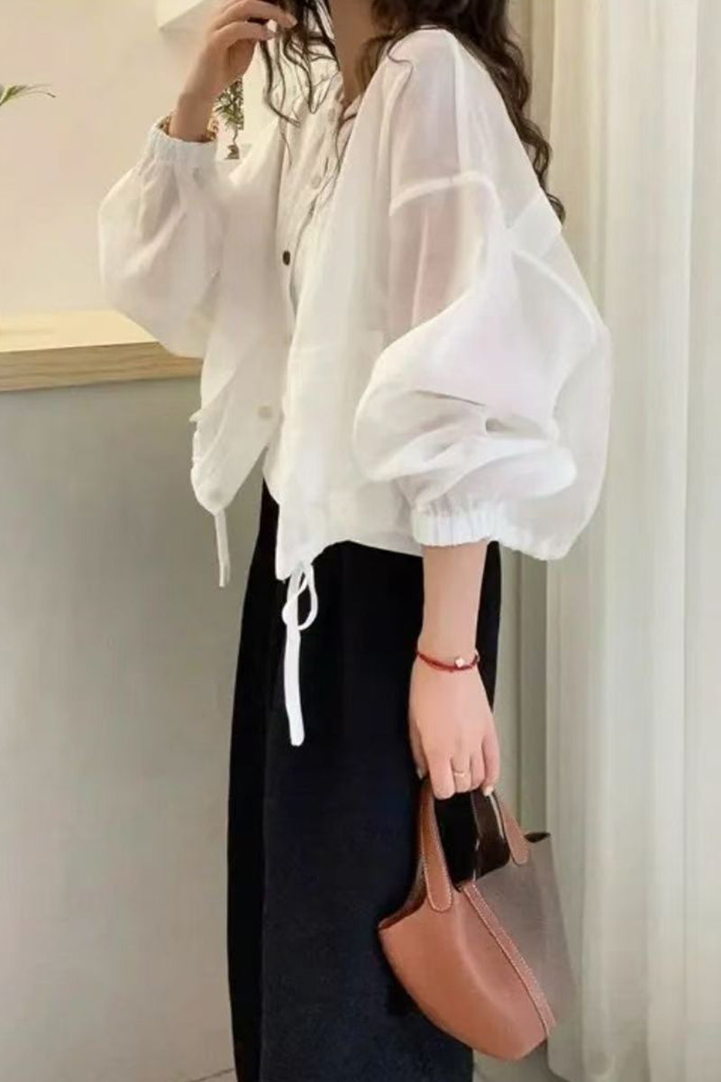 Button Pocket Sun Protection Jacket