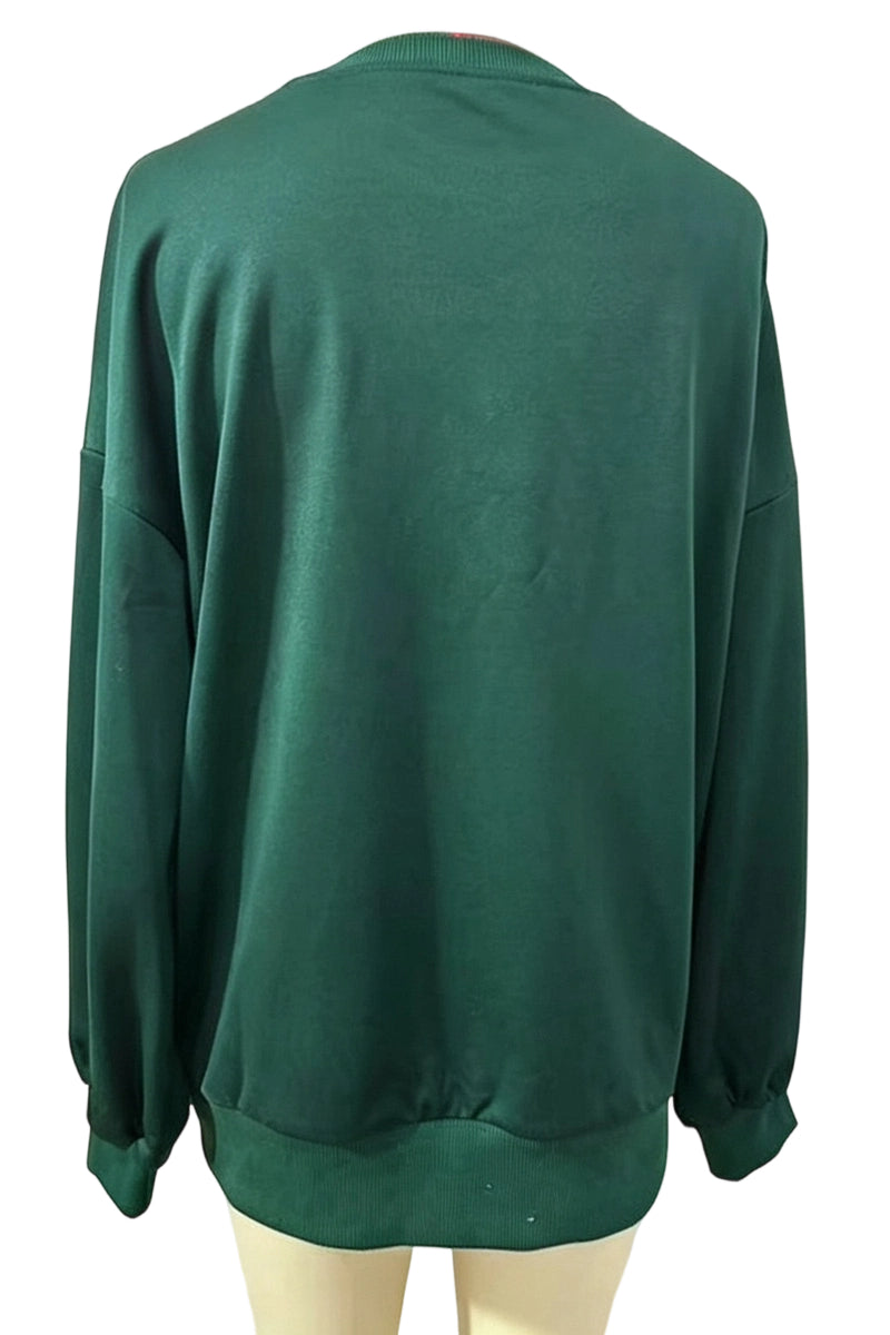 Bow Applique Crew Neck Sweatshirt