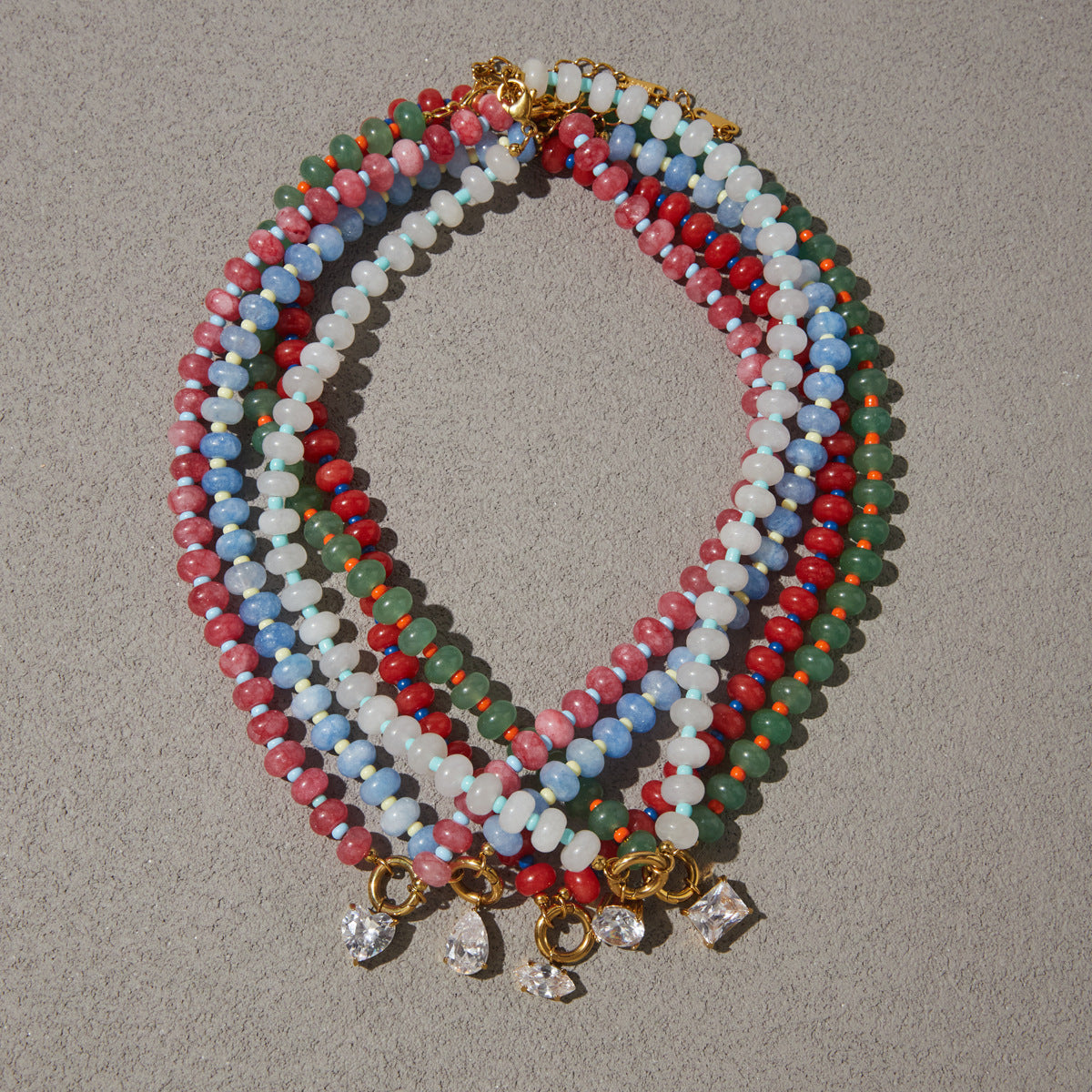 Beaded Gemstone Pendant Necklace
