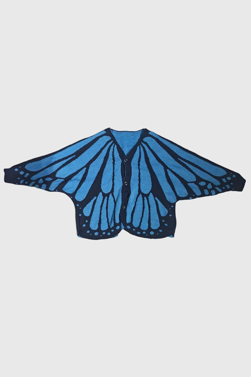 Butterfly Wing Knit Open Front Cape