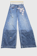 Butterfly Embellished Wide Leg Jeans