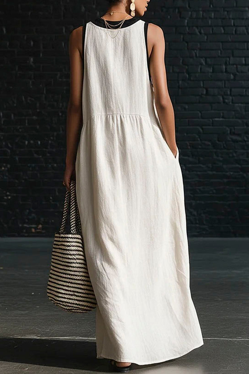 Bow-Tie Sleeveless Casual Dress