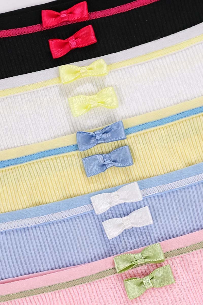 Bow Accent Ribbed  Panties
