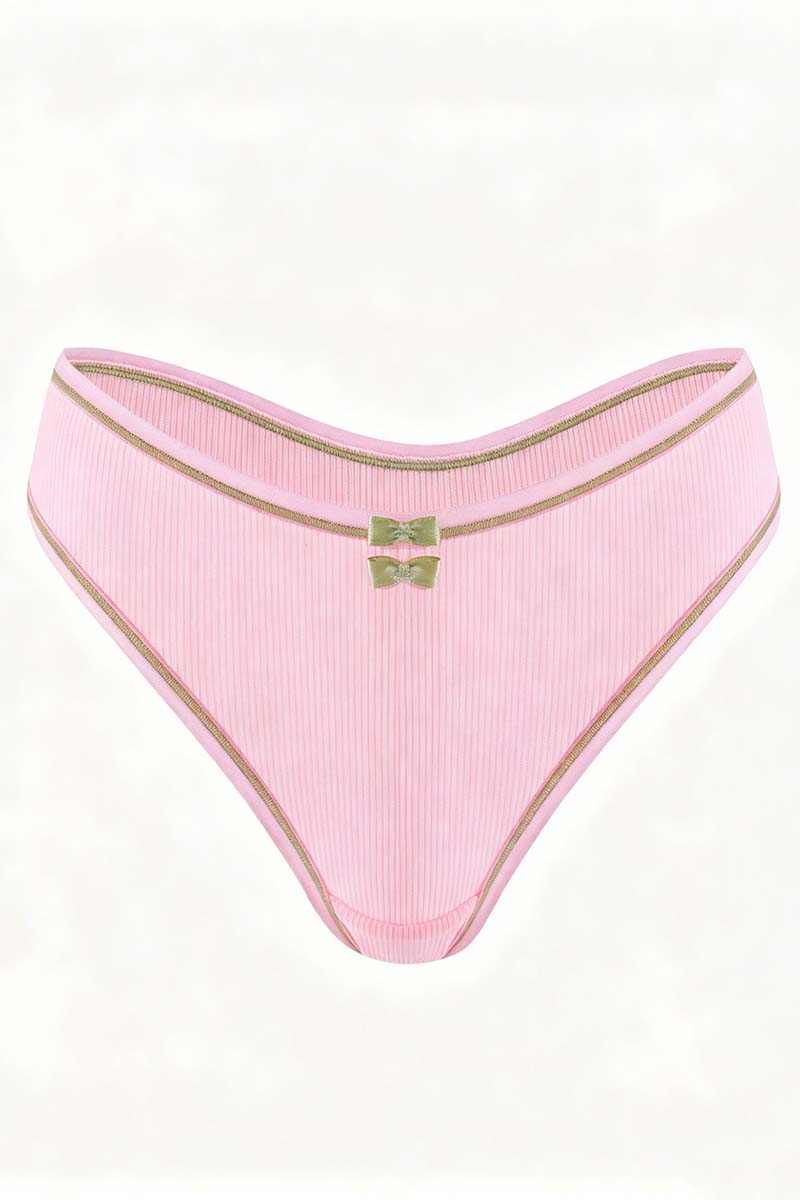 Bow Accent Ribbed  Panties