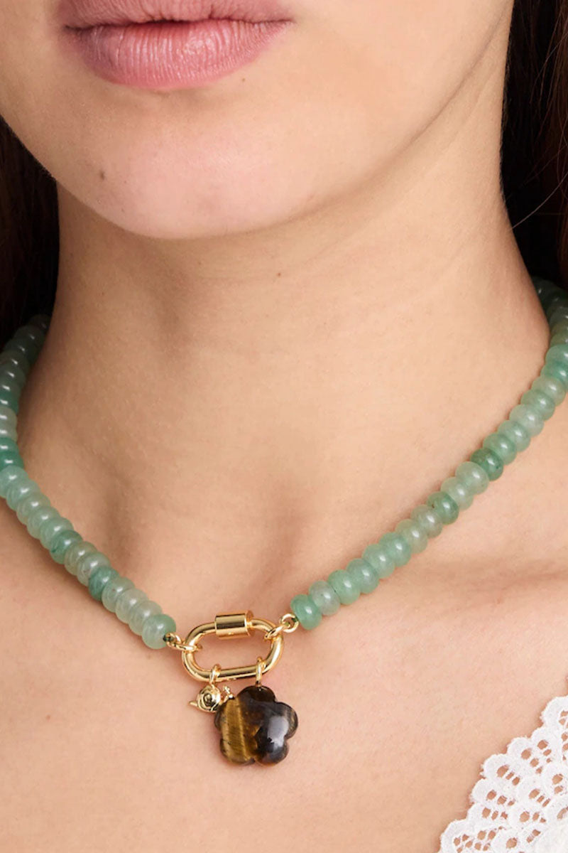 Beaded Charm Drop Necklace