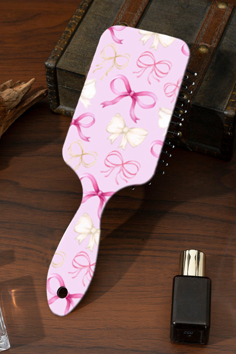 Bow Pattern Paddle Hair Brush
